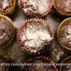 Przepis na Muffiny czekoladowe z nadzieniem malinowym (Bez glutenu, mleka i jajek)