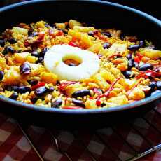Przepis na Młody gotuje … czyli … ryż curry z papryką, ananasem i kukurydzą