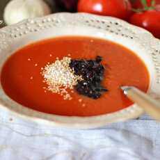 Przepis na Zupa krem z pomidorów z czarnym ryżem i amarantusem 