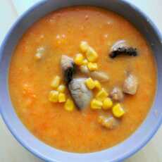 Przepis na Zupa krem ziemniaczano-batatowy z kukurydzą i pieczarkami