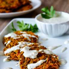 Przepis na PIECZONE PLACKI Z CUKINII I BATATÓW | BAKED SWEET POTATO AND ZUCCHINI FRITTERS