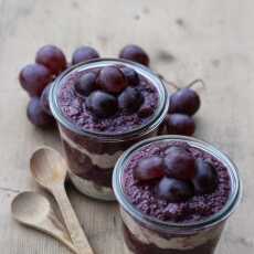 Przepis na Płatki Owsiane z Musem Winogronowym Chia / Overnight Oats with Grape Chia Mousse (raw vegan)