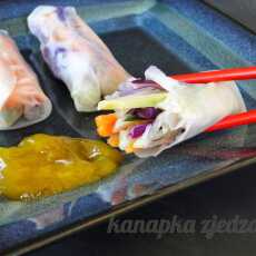 Przepis na Kolorowe, słodko-ostre spring rolls