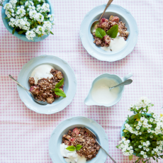 Przepis na CRUMBLE Z RABARBAREM (WEGAŃSKIE, BEZGLUTENOWE)