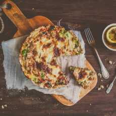 Przepis na Tarta z bobem, pieczarkami i mozzarellą