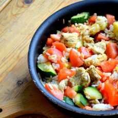 Przepis na Obiad człowieka z siłowni, czyli ryż, kurczak i warzywa