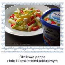 Przepis na Piknikowe penne z fetą i pomidorkami koktajlowymi