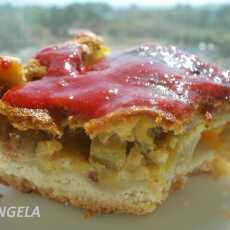 Przepis na Placek z rabarbarem i orzechami - Rhubarb and nut cake - Crostata con rabarbaro e noci/nocciole