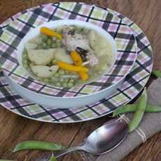 Przepis na Wiosenna zupa z zielonym groszkiem 