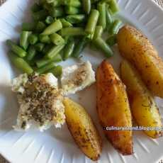 Przepis na Obiad z parowara #1 - dorsz z fasolką szparagową podany z pieczonymi ziemniakami