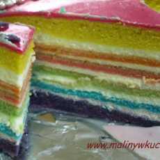 Przepis na Tęczowy tort. Rainbow cake