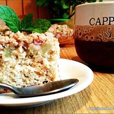 Przepis na 40% Pełnoziarniste ciasto drożdżowe z rabarbarem bez zagniatania.