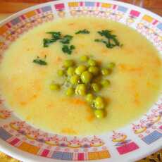 Przepis na Zupa kukurydziana na mleku z zielonym groszkiem