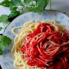 Przepis na Makaron spaghetti z truskawkami