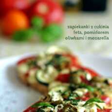 Przepis na Zapiekanki z cukinią, pomidorem, fetą i oliwkami