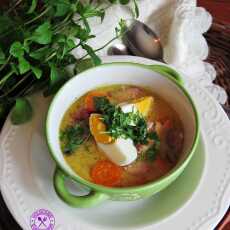 Przepis na Zupa chrzanowa z jajkiem i kiełbasą