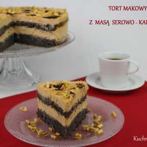 Tort makowy z masą serowo-karmelową