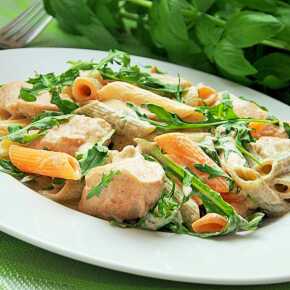 Penne in cream sauce with anchovy