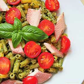 smoked trout and cherry tomatoes