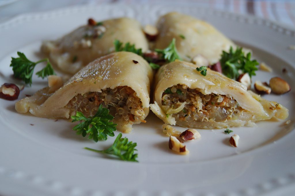 Pierogi z kurkami i quinoa