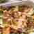 Zapiekanka z makaronem pełnoziarnistym, łososiem, suszonym pomidorem, oliwkami i cukinią 