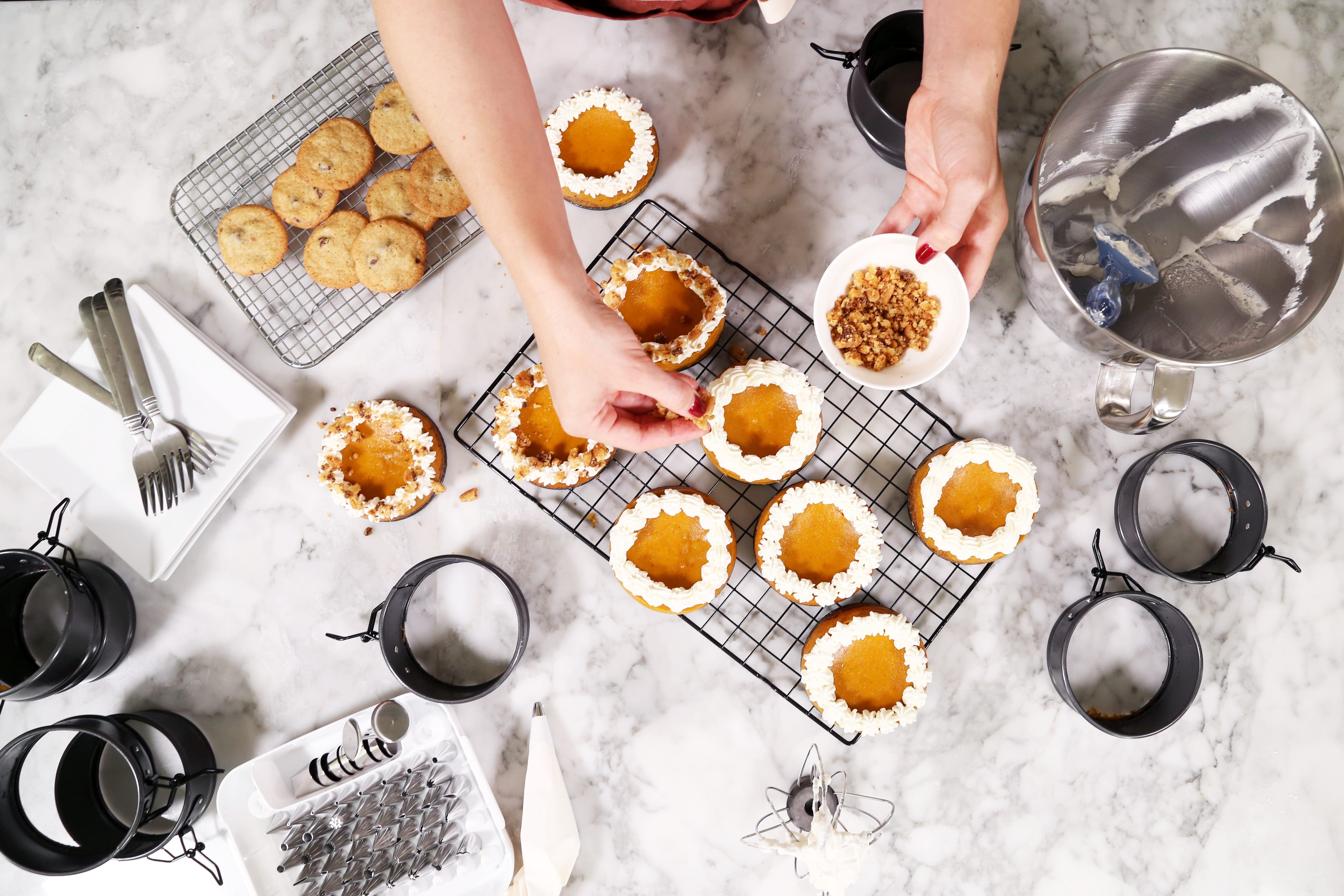 Mini Chocolate Chip Cookie Pumpkin Cheesecake