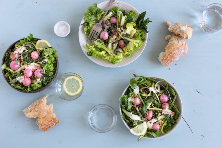 Otium Salad with Roasted Radishes and Shaved Asparagus Recipe