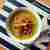 zupa-krem z groszku i fasolki z prażoną szynką i grzankami