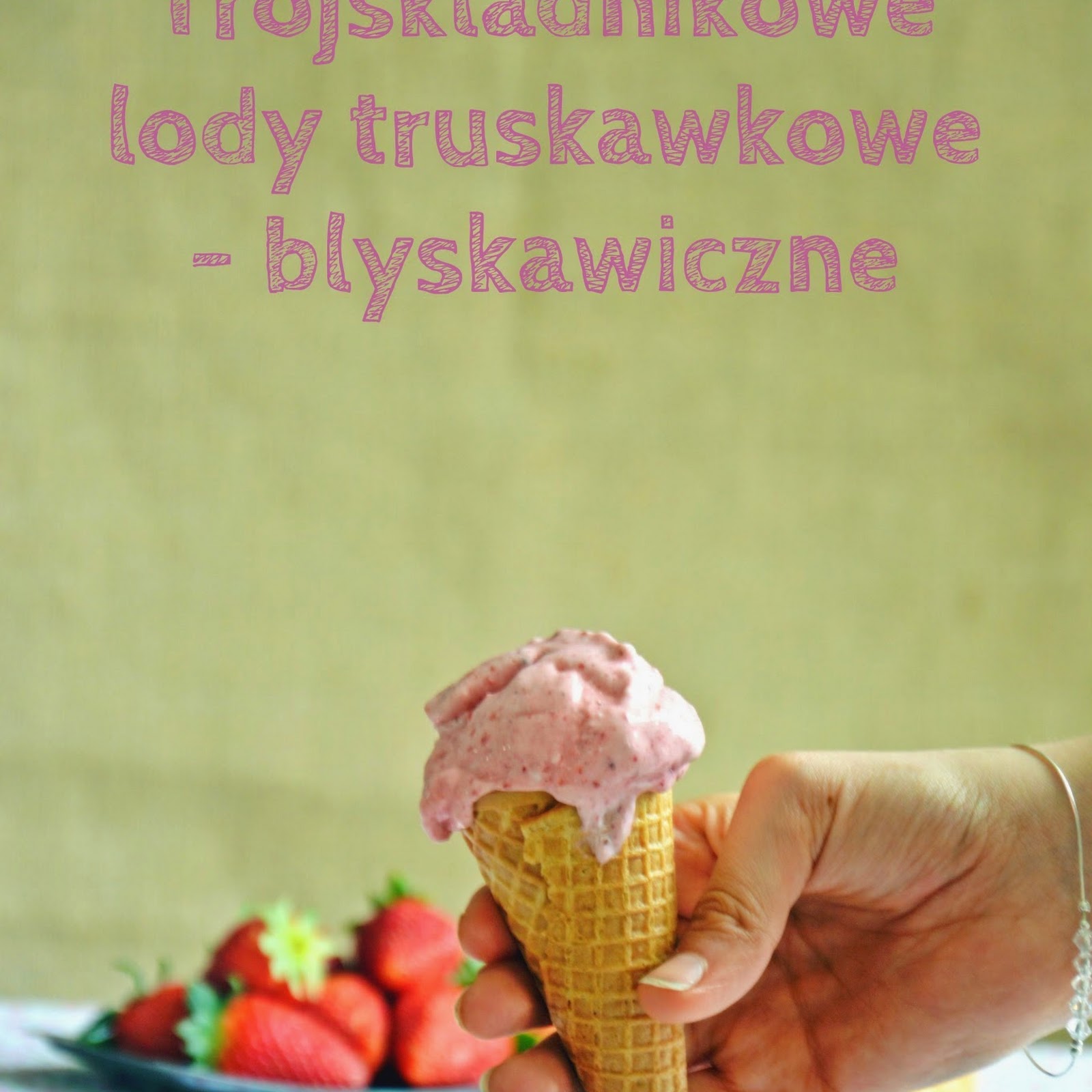 Trójskładnikowe lody truskawkowe - błyskawiczne