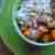 649. Serek wiejski z pieczonym cynamonowo- cytrynowym batatem, gruszką i tahini