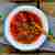gęsta zupa pomidorowa z kulkami mięsnymi i kukurydzą