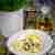 Krem z białych szparagów z tortellini z kozim serem i oliwą ze szczawiku zajęczego 