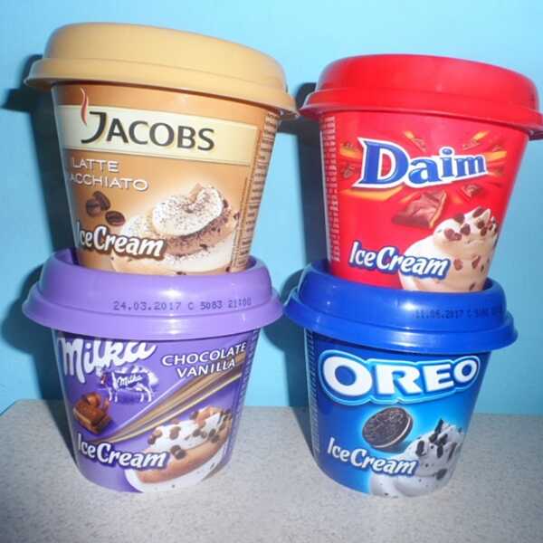 R&R Ice Cream, lody w kubkach - Daim, Jacobs, Milka i Oreo