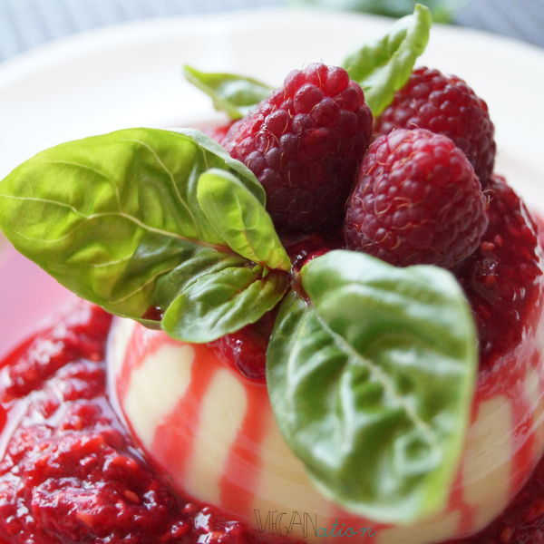 WEGAŃSKA PANNA COTTA Z BAZYLIĄ 