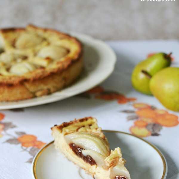 Tarta gruszkowa z masą serową [wegańska, bezglutenowa]