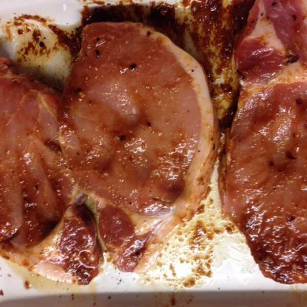 Pork chops in Asian style marinate