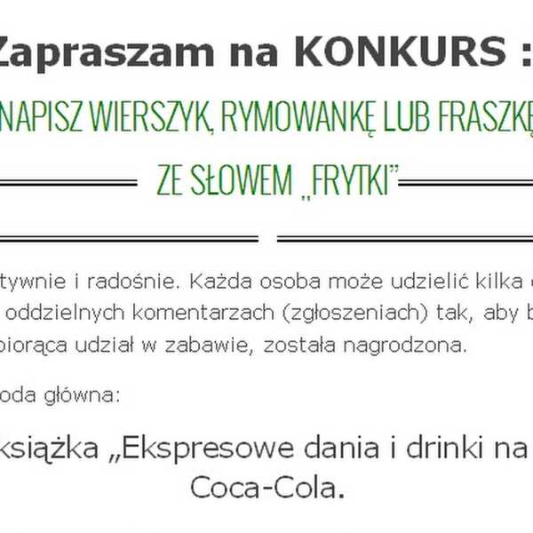 Wygraj grill, książkę oraz Coca-Cola