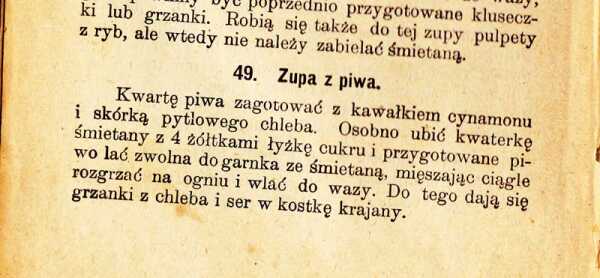 ZUPA PIWNA – Z PORADNIKA DLA MŁODYCH GOSPODYŃ