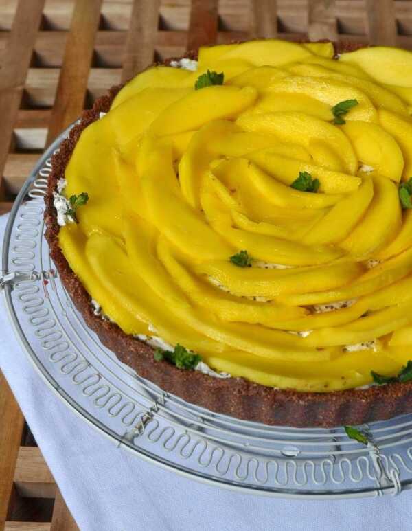 Tarta limonkowo miętowa z mango