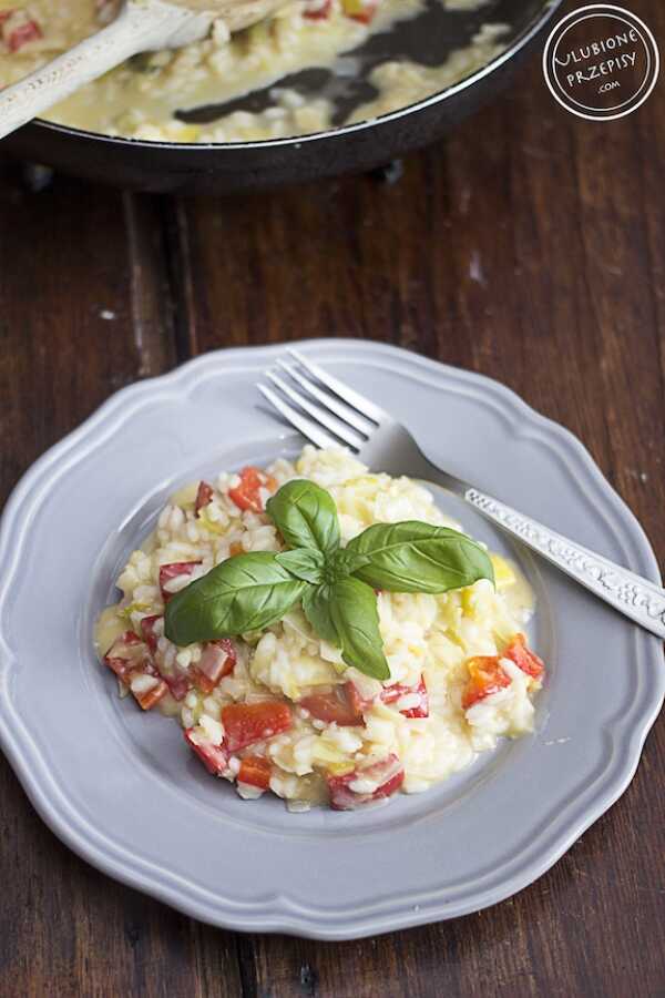 Risotto z porem i papryką