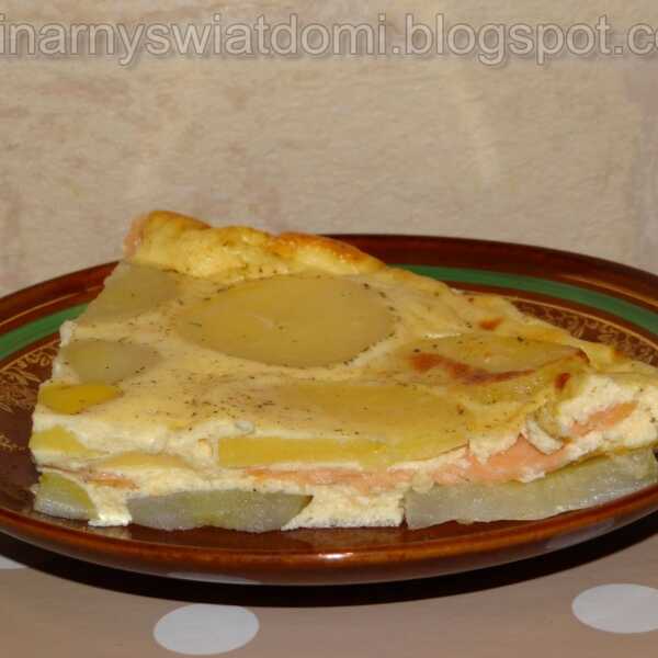 Frittata z ziemniakami i łososiem