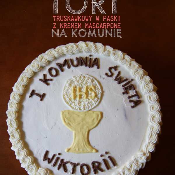 TORT NA KOMUNIĘ Z KREMEM MASCARPONE