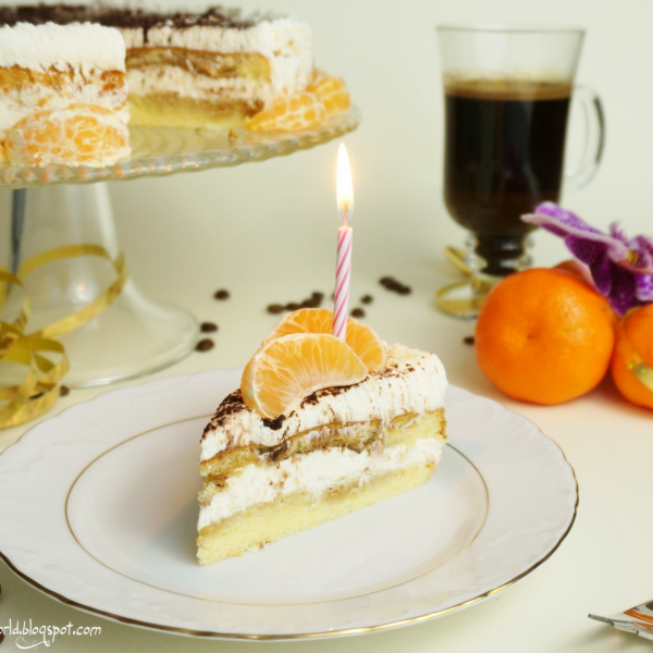 Torcik tiramisu na bazie serka mascarpone i bitej śmietany (bez jajek)