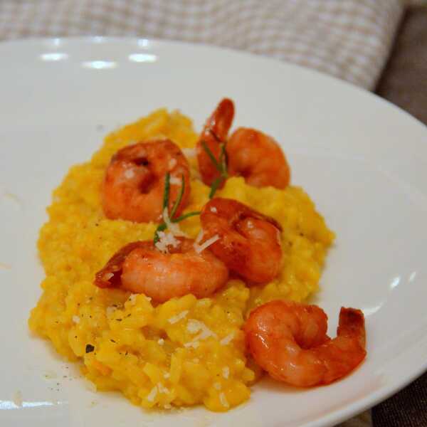 Dyniowe risotto z krewetkami chili- lemon 