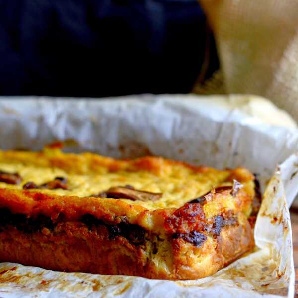 Babka ziemniaczana z grzybami leśnymi, na Święta