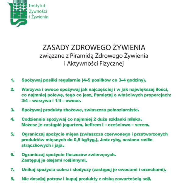 Nowa POLSKA Piramida Zdrowego Żywienia i Aktywności Fizycznej oraz 10 Zasad Zdrowego Żywienia, prosto od IŻŻ!