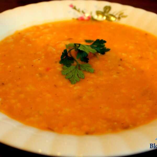 Zupa z soczewicy czerwonej i ryżu basmatii