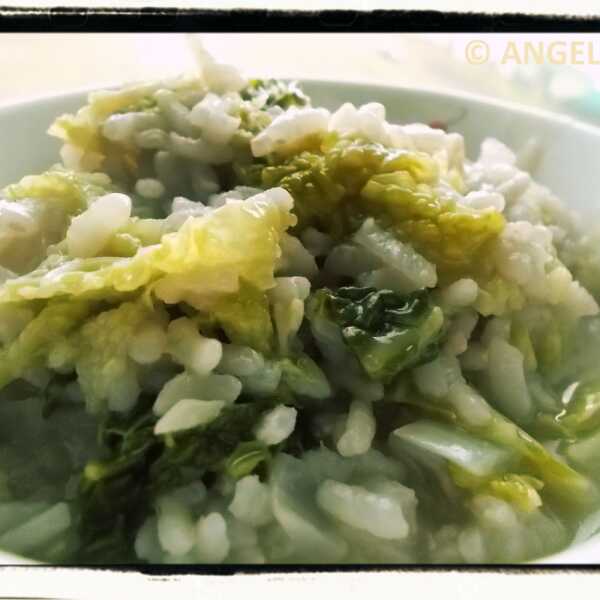 Risotto z kapustą włoską - Savoy Cabbage Risotto Recipe - Risotto alla verza
