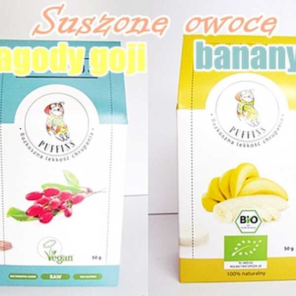 'Suszone' owoce: banan i jagody goji - Puffins