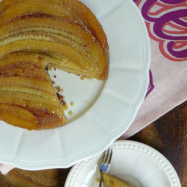 Ciasto bananowo-karmelowe na odwrót (upside-down cake)